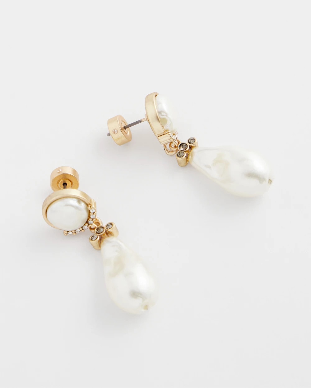 Chico's Faux Pearl Drop Earrings Neutral