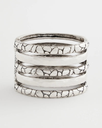 Chico's Silver Island Metals Cuff Bracelet Silver