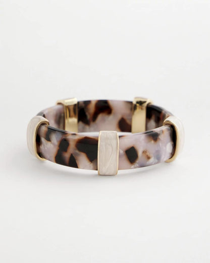 Chico's Tortoise Spider Lily Stretch Bangle Neutral