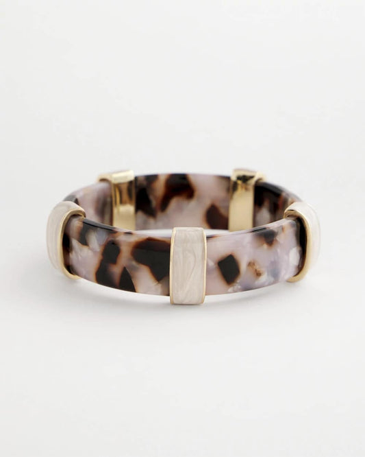 Chico's Tortoise Spider Lily Stretch Bangle Neutral