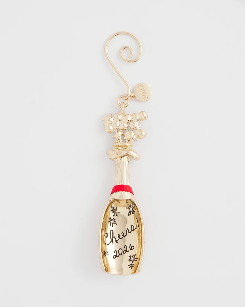 Chico's Champagne Bottle Ornament Gold